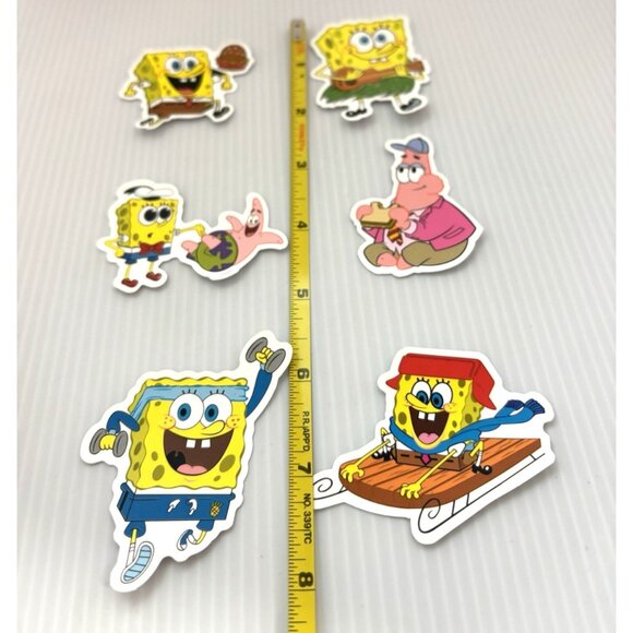 SpongeBob SquarePants 6pc Vinyl Stickers Lot Cartoon Water Bottle Laptop Decals - Picture 4 of 4